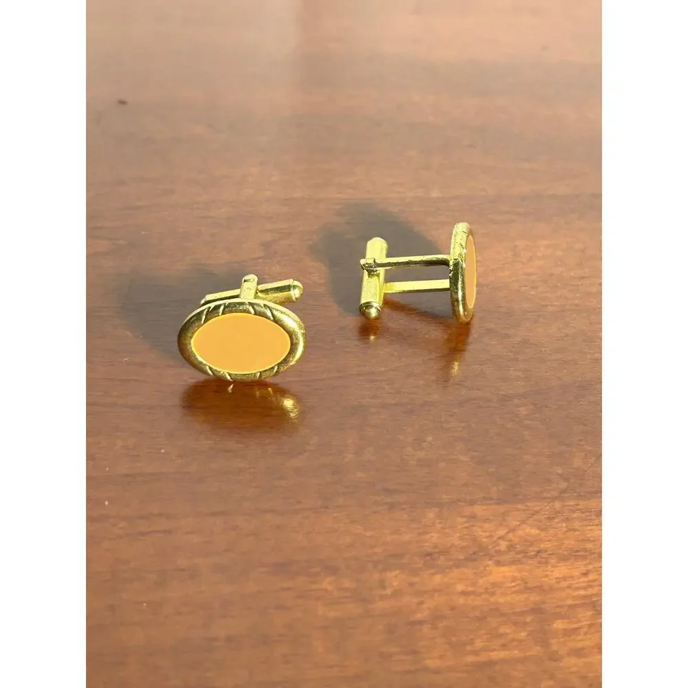 Vintage Gold Tone Mens Cufflinks Classic Business Formal Wedding Suit Jewelry
